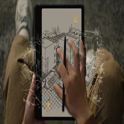 The TCL Note A1 pictured in use, sketching
