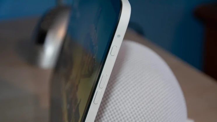 Close-up of the physical buttons on the side of the Amazon Echo Show 11