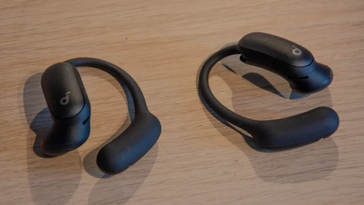The Anker Soundcore AeroFit 2 Pro with their earbud section facing outwards