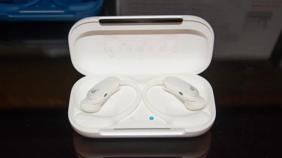 The Anker Soundcore AeroFit 2 Pro in their charging case