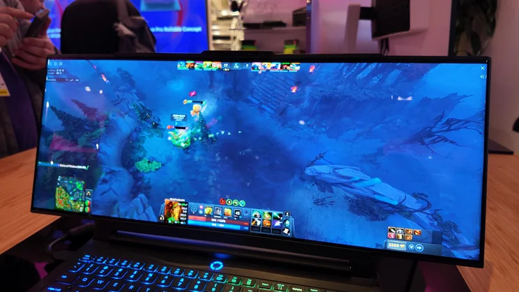 League of Legends being played on the Lenovo Legion Pro Rollable at CES