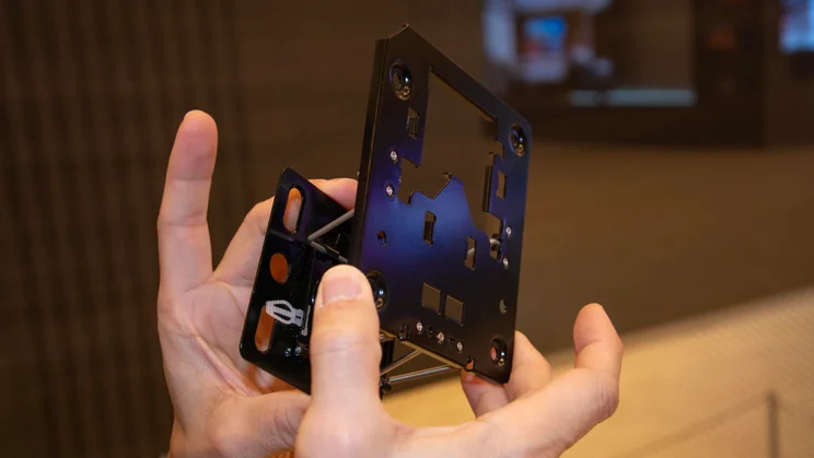 The wall bracket that attaches the LG Wallpaper TV to the wall