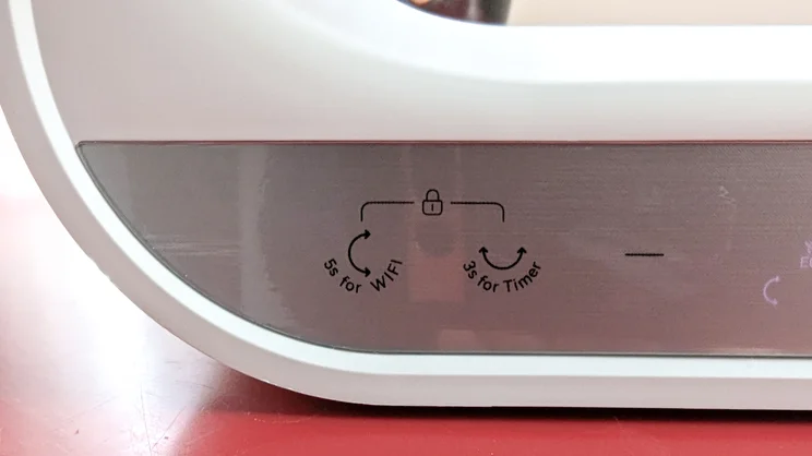A close up of the Dreo Smart Whole Room Heater 714s's control panel, showing oscillation settings