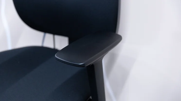 A closeup of the Posturite Homeworker Plus office chair's armrest