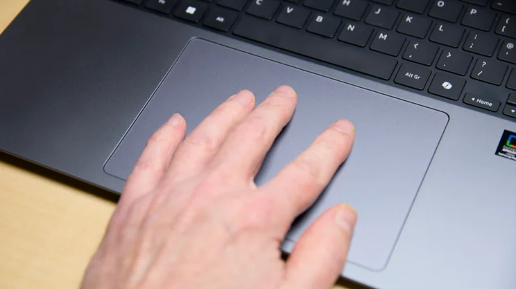 Samsung Galaxy Book6 Pro 16's touchpad, pictured being used
