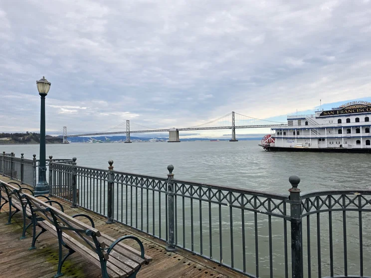 A boardwalk by the water