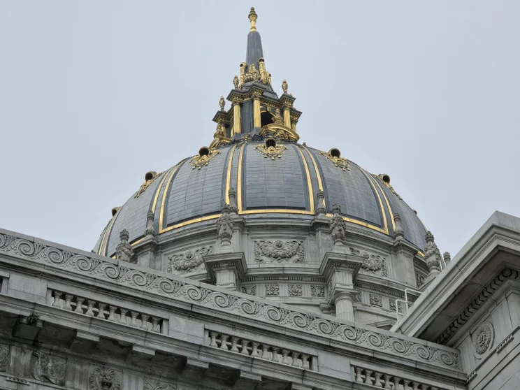 A large dome with gold accents