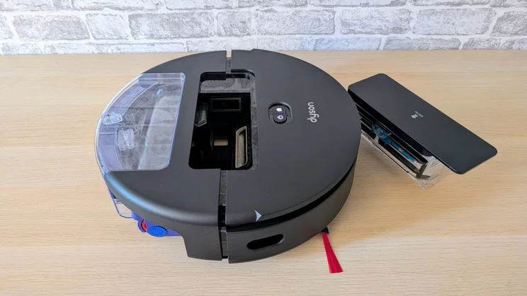 The Dyson Spot and Scrub pictured from above with the dust collection bin removed