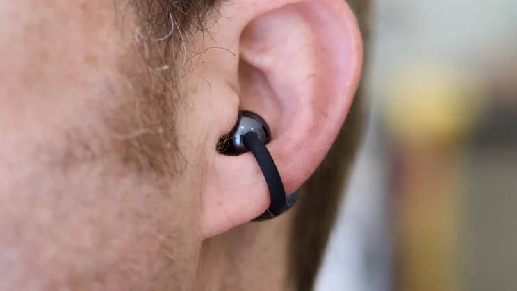 The Huawei FreeClip 2 being worn on ear