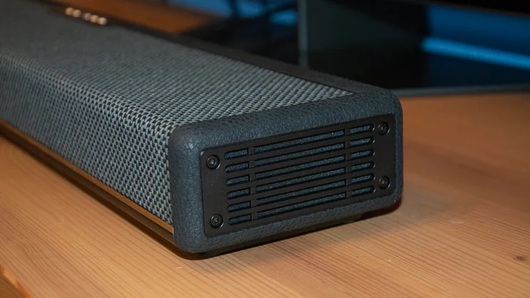 Close-up of one of the side-firing drivers on the Marshall Heston 60 soundbar