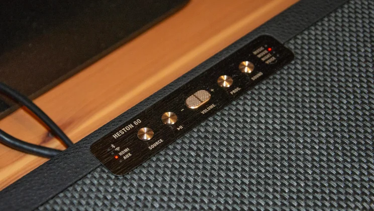 The controls on top of the Marshall Heston 60 soundbar
