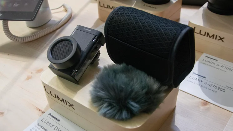 The Lumix DMW-DS1 shotgun microphone attachment