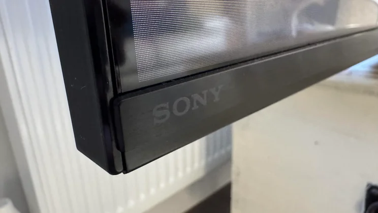 The bottom left corner of the Sony Bravia 5 Mini LED TV