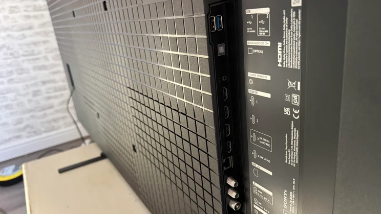 The connections on the rear of the Sony Bravia 5 Mini LED TV