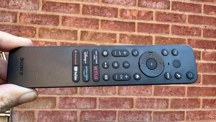The remote control supplied with the Sony Bravia 5 Mini LED TV