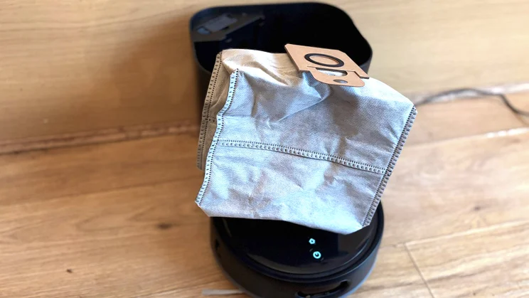 The Switchbot K11+ robot vacuum's dust bag