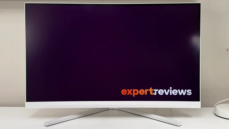 A close up view, from the front, of rhe Philips Evnia 27M2N3501PA monitor