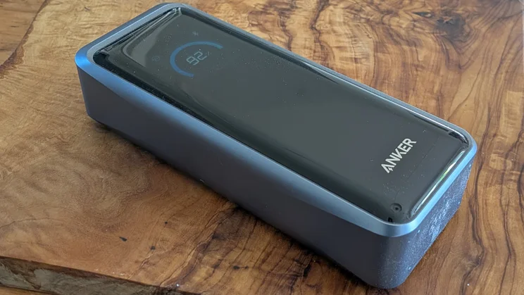 The Anker Prime A110A shown on a wooden table, pictured from above