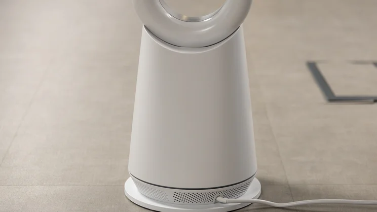 The Beldray 2-in-1 Bladeless Fan's base, viewed from the back