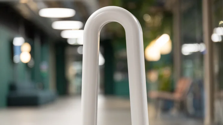 A closeup of the top of the Beldray 2-in-1 Bladeless Fan's head