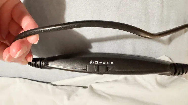 A closeup of the Beurer Indulgence Heated Underblanket's timer controls