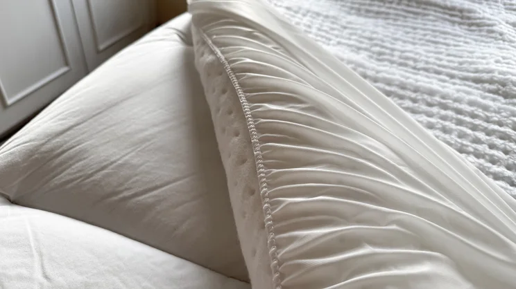 The Beurer Indulgence Heated Underblanket, partially pulled off a mattress to show its underside