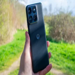 Motorola Edge 70 Fusion in hand, rear view