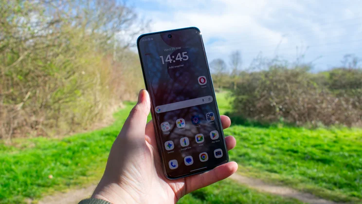 Motorola Edge 70 Fusion in hand, front view