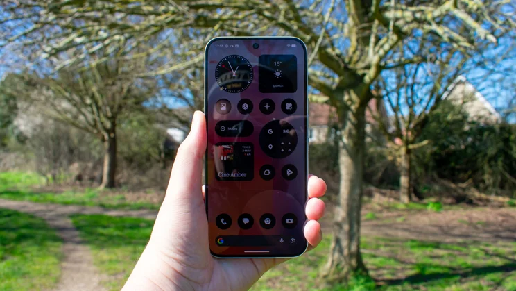 Nothing Phone (4a) Pro in hand, front view