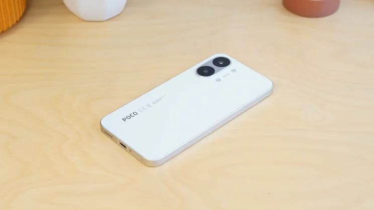Poco X8 Pro Max face down on a table
