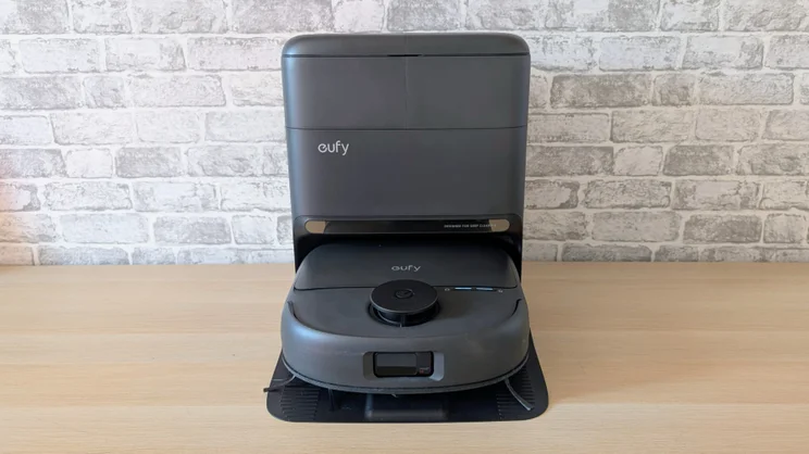 The Eufy Omni C28 in its docking station