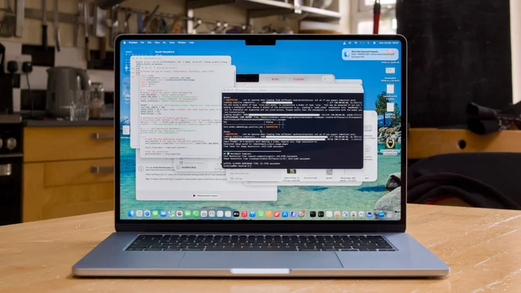 The M5 MacBook Air pictured from the front