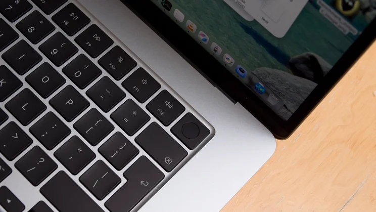 The M5 MacBook Air's fingerprint reader, pictured from above