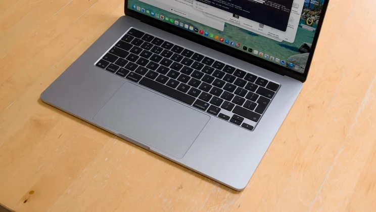 The M5 MacBook Air's keyboard, pictured from above