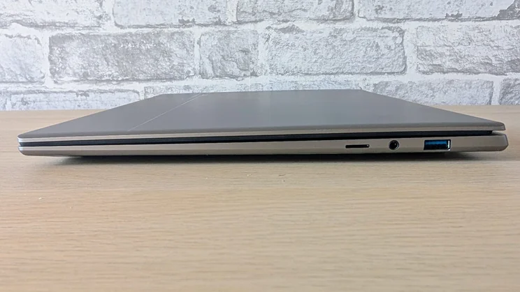 The Acer Swift 16 AI closed, right side view