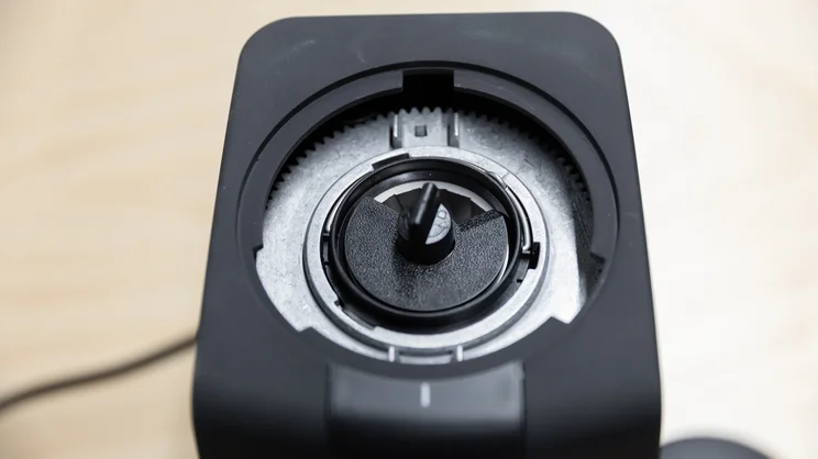 The top of the Baratza Encore ESP Pro coffee grinder with collar removed, showing the inside