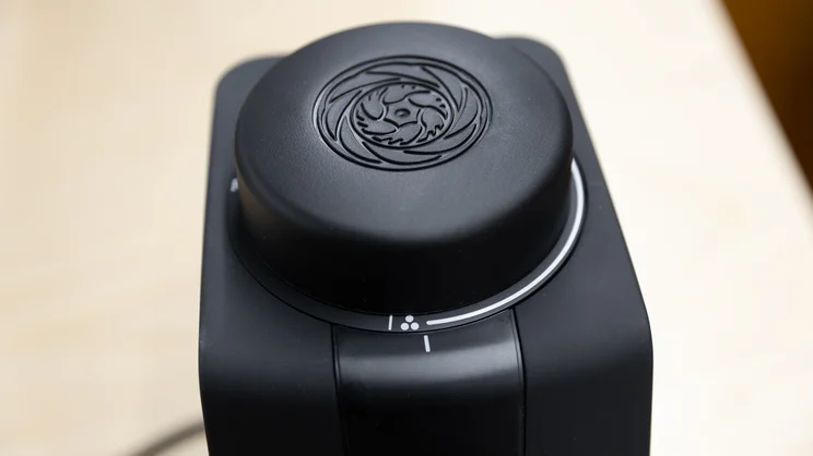 The top of the Baratza Encore ESP Pro coffee grinder, with single dose cap on