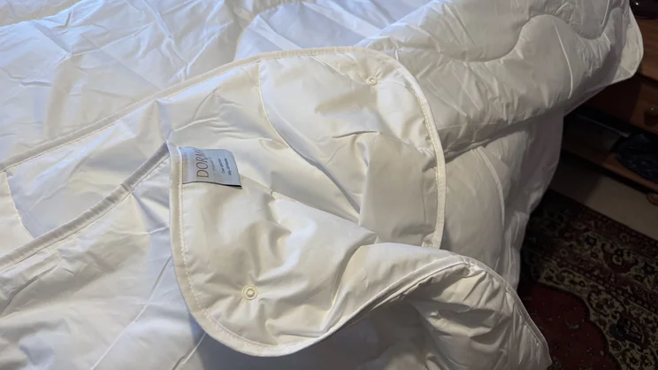 The unfastened corners of the Dorma Full Forever duvets