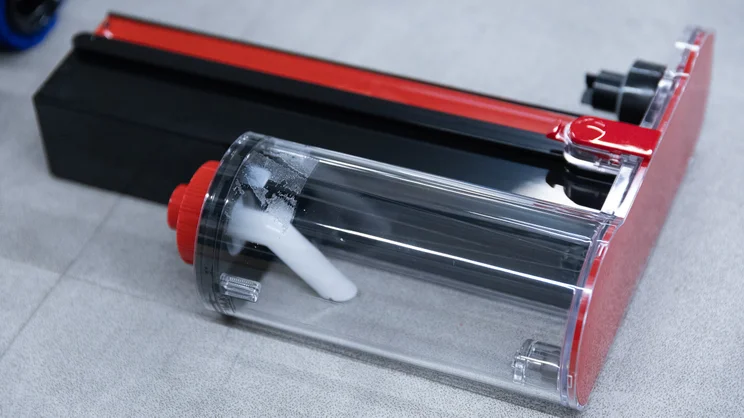 The Dyson PencilWash hard floor cleaner's cassette and water tanks