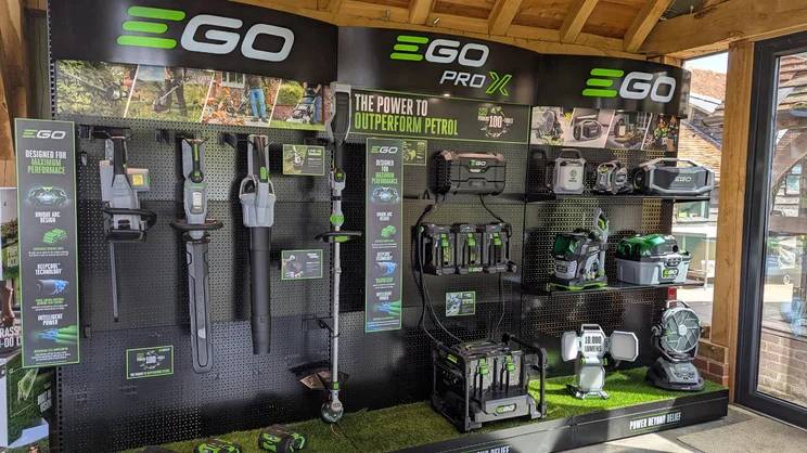 A series of tools on display at EGO's Press Day at Hicknaham Farm in Slough