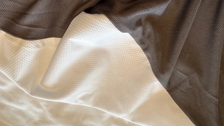 A closeup of the Emma Mattress Protector's surface and edge