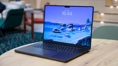 The 2026 M5 Pro MacBook Pro, open, pictured from the front right quarter