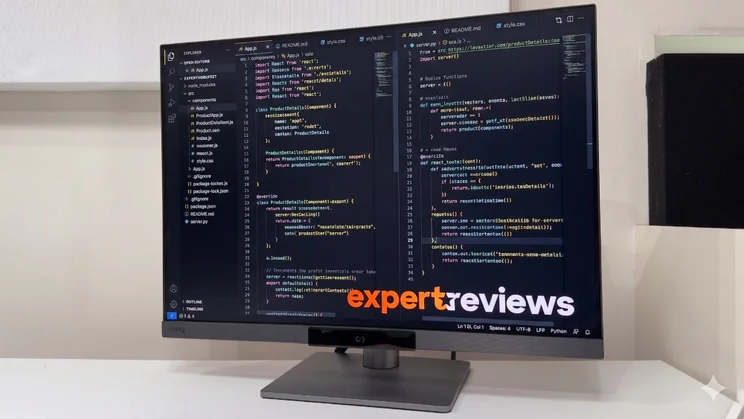 The BenQ RD280UG programming monitor, pictured from the front