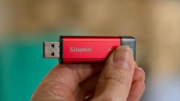 The Kingston Dual Portable SSD 2TB shown with the USB-A connector exposed
