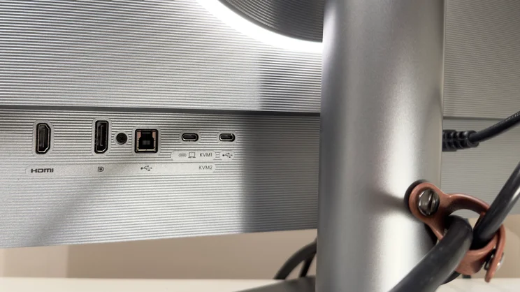 The ports on the BenQ RD280UG monitor in close up