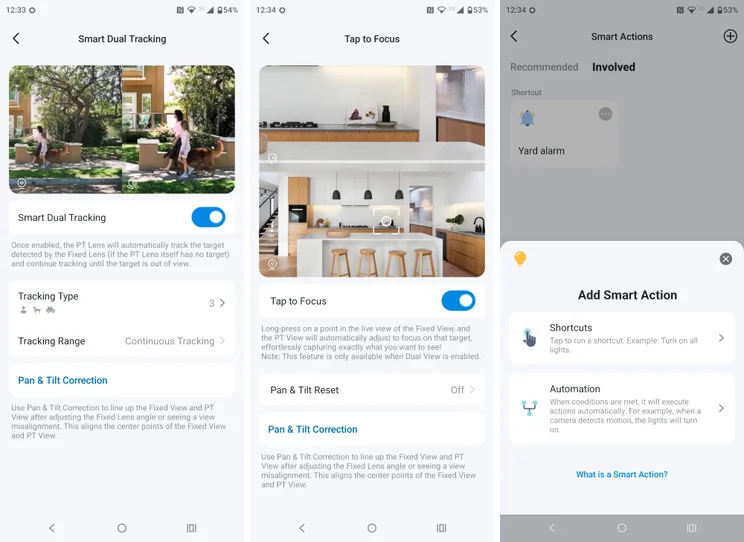 Three more screenshots from the Tapo app
