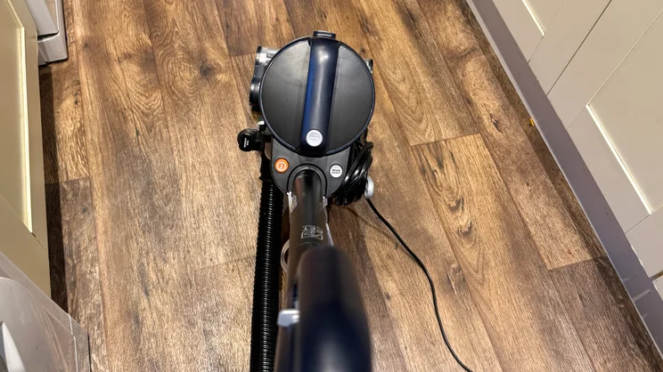 A POV view of the Vax LiftOut Multi Pet Design Upright Vacuum, in use