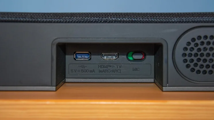 The connection ports on the rear of the LG Sound Suite H7 soundbar