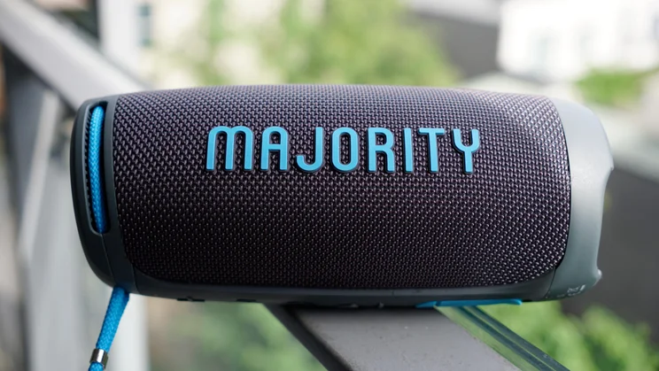 The Majority Move M3 portable Bluetooth speaker on a window sill