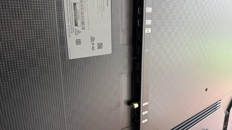 The HDMI inputs and connections found on the rear of the Samsung R95H Micro LED TV